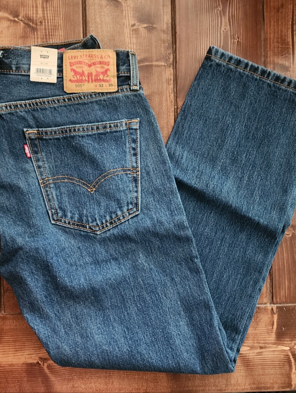 Levi's Men's Blue 505 Regular Fit Jeans- 32x30